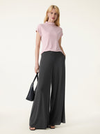 Sandwashed Modal Super Flowy Mid Rise Palazzo Pants with Pockets