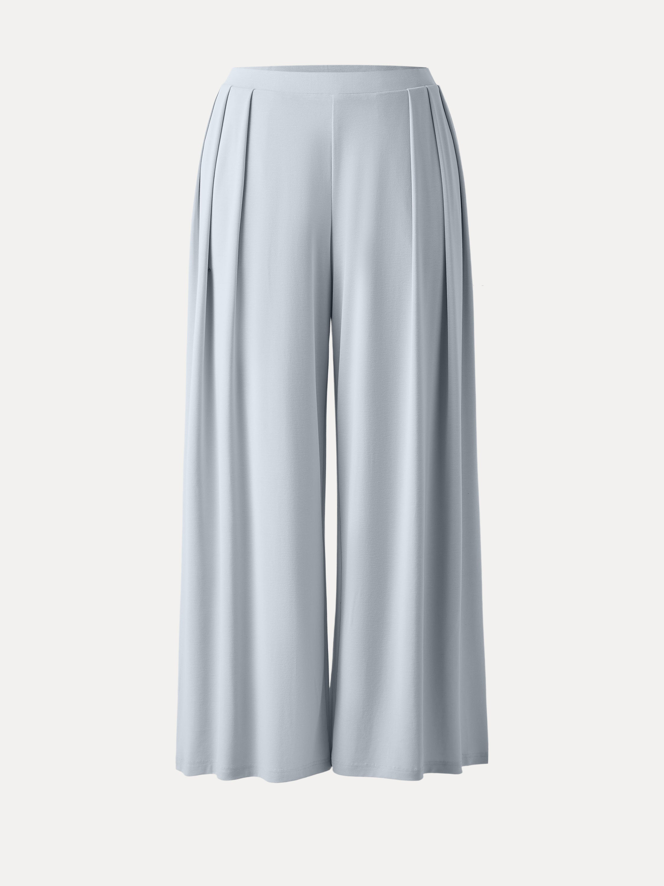 Sandwashed Mid Rise Pleated Wide Leg Palazzo Pants with Pockets