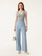 4-Way Stretch A-Line Wide Leg Pull-on Work Pants with Pockets
