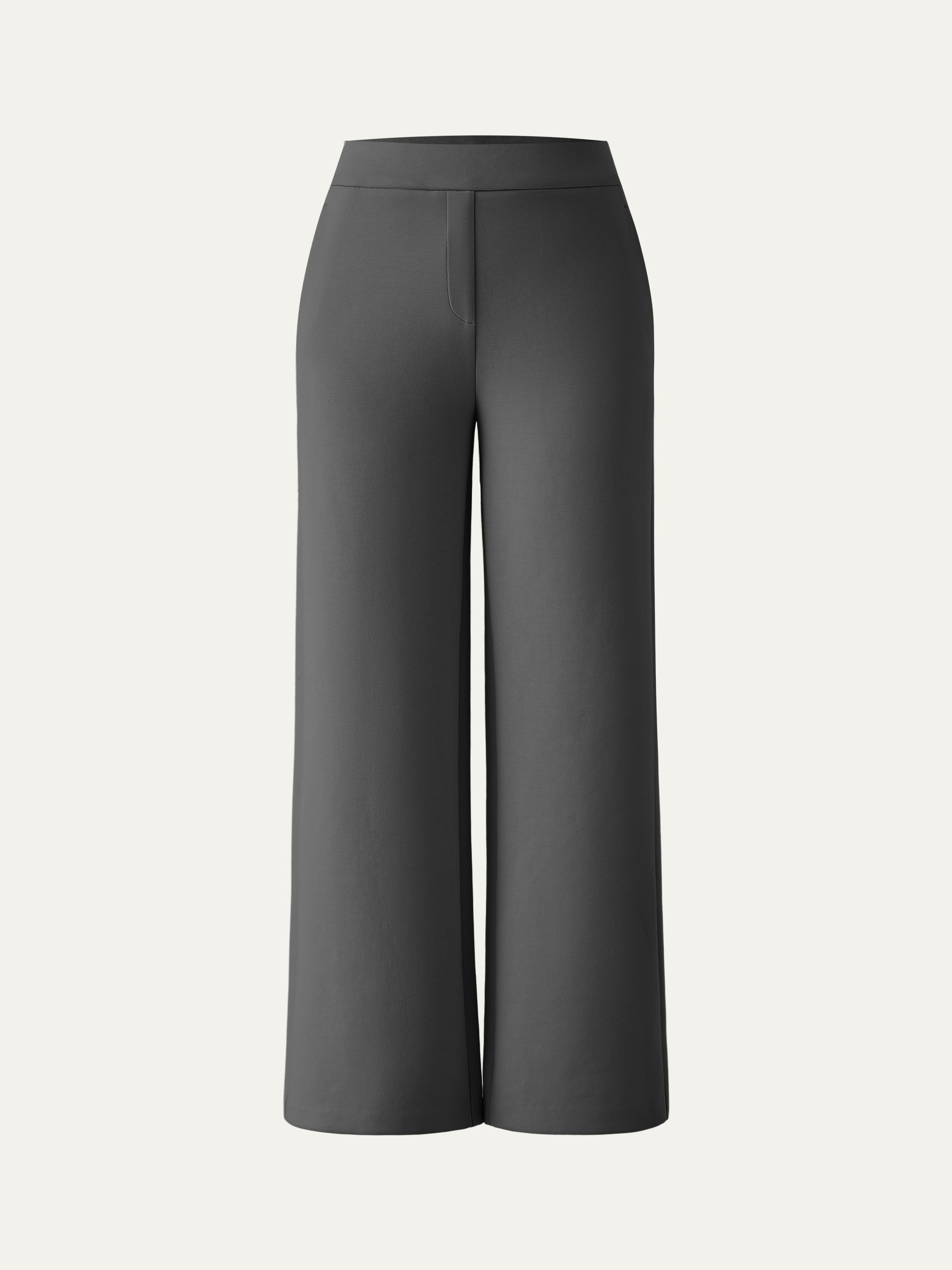 Textured Mid Rise Pull-on Straight Pant with Pockets