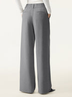 Wrinkle-Resistant Stretchy High Rise Wide Leg Pants with Pockets
