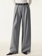 Wrinkle-Resistant Stretchy High Rise Wide Leg Pants with Pockets