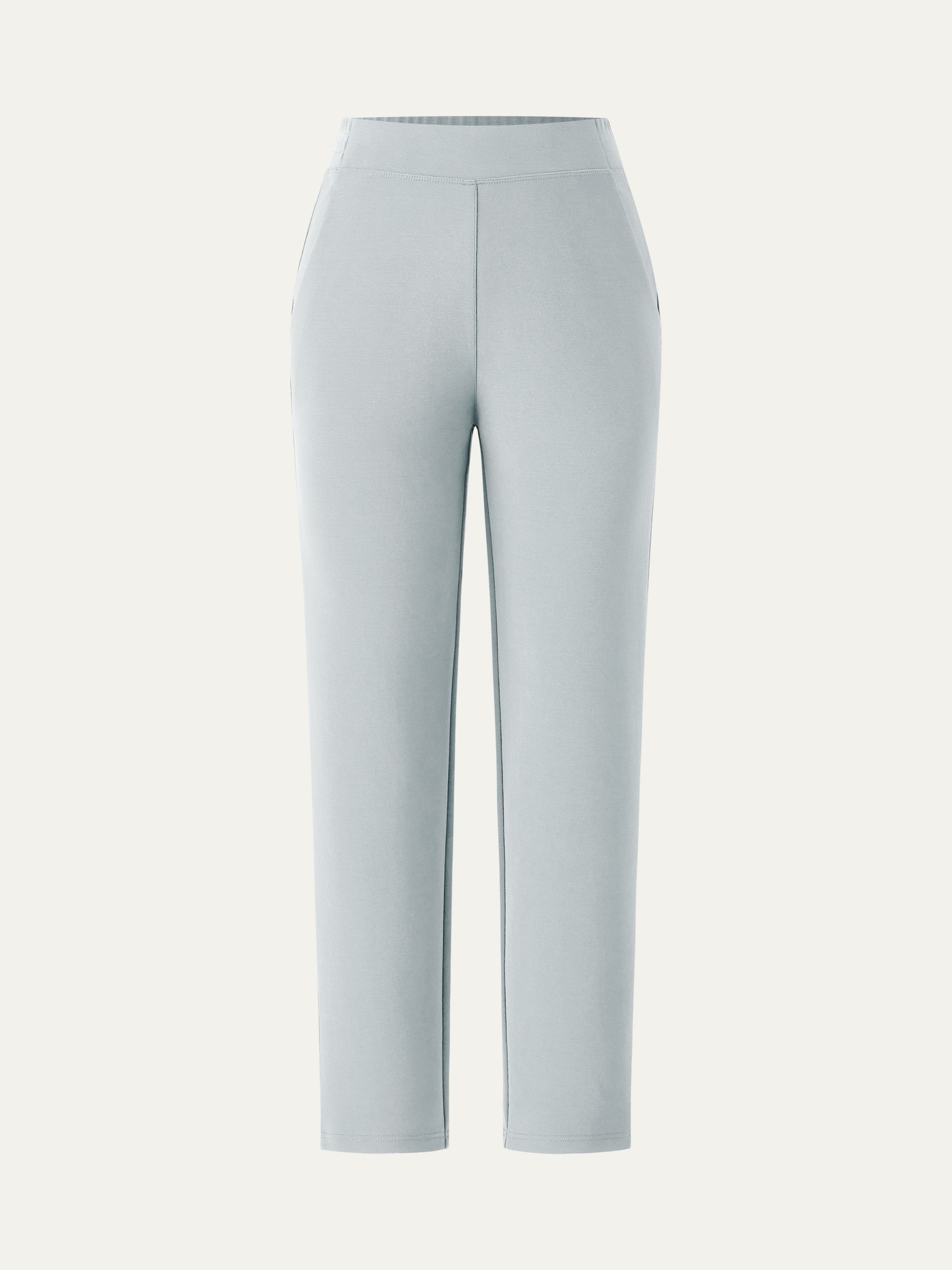 Mid Rise Pull-on Tapered Pants with Pockets