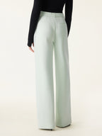 Stretch Cotton Blend Slimming High Rise Wide Leg Pants