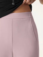 Mid Rise Straight Pull-on Pants with Pockets