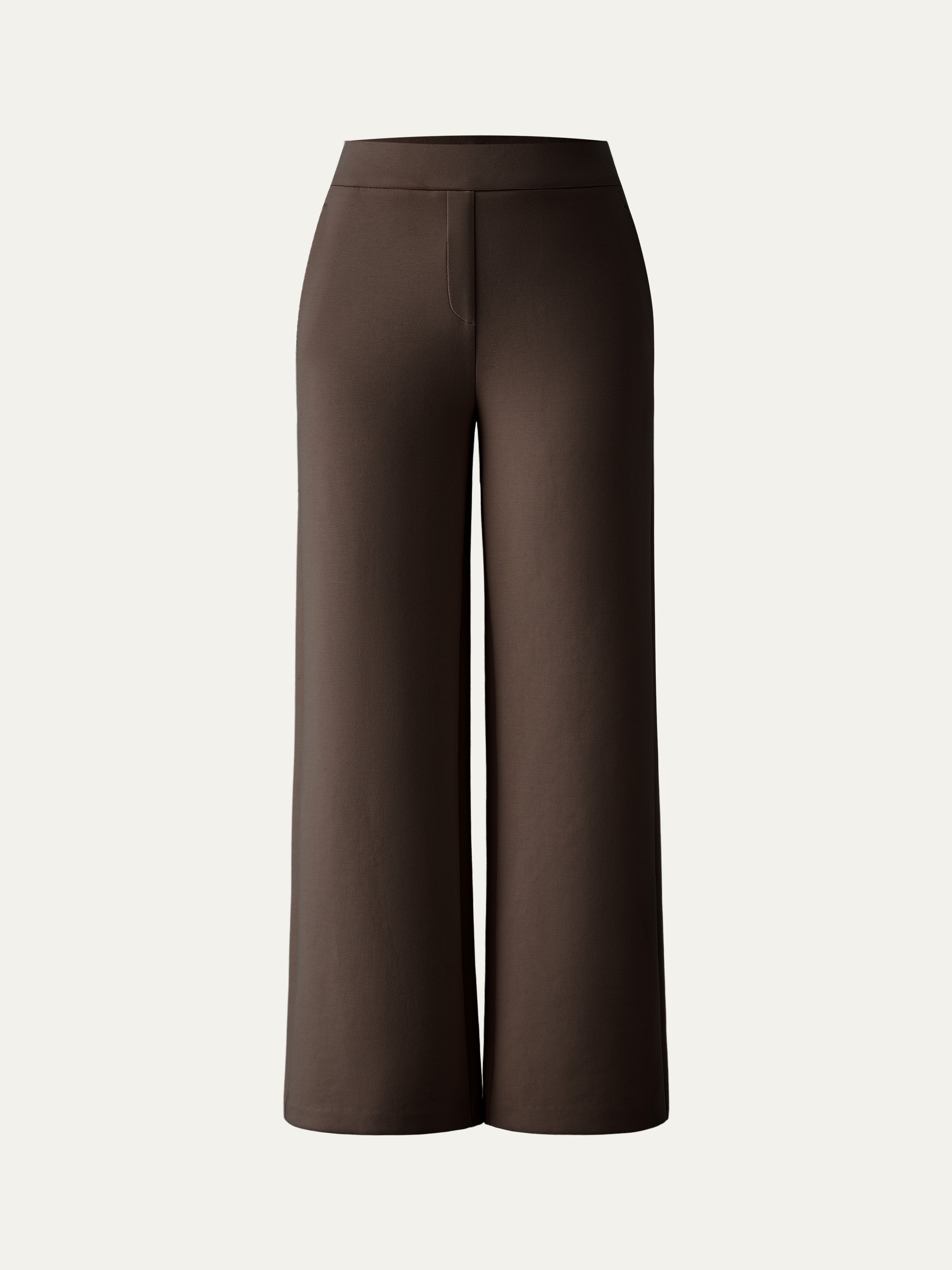 Textured Mid Rise Pull-on Straight Pant with Pockets