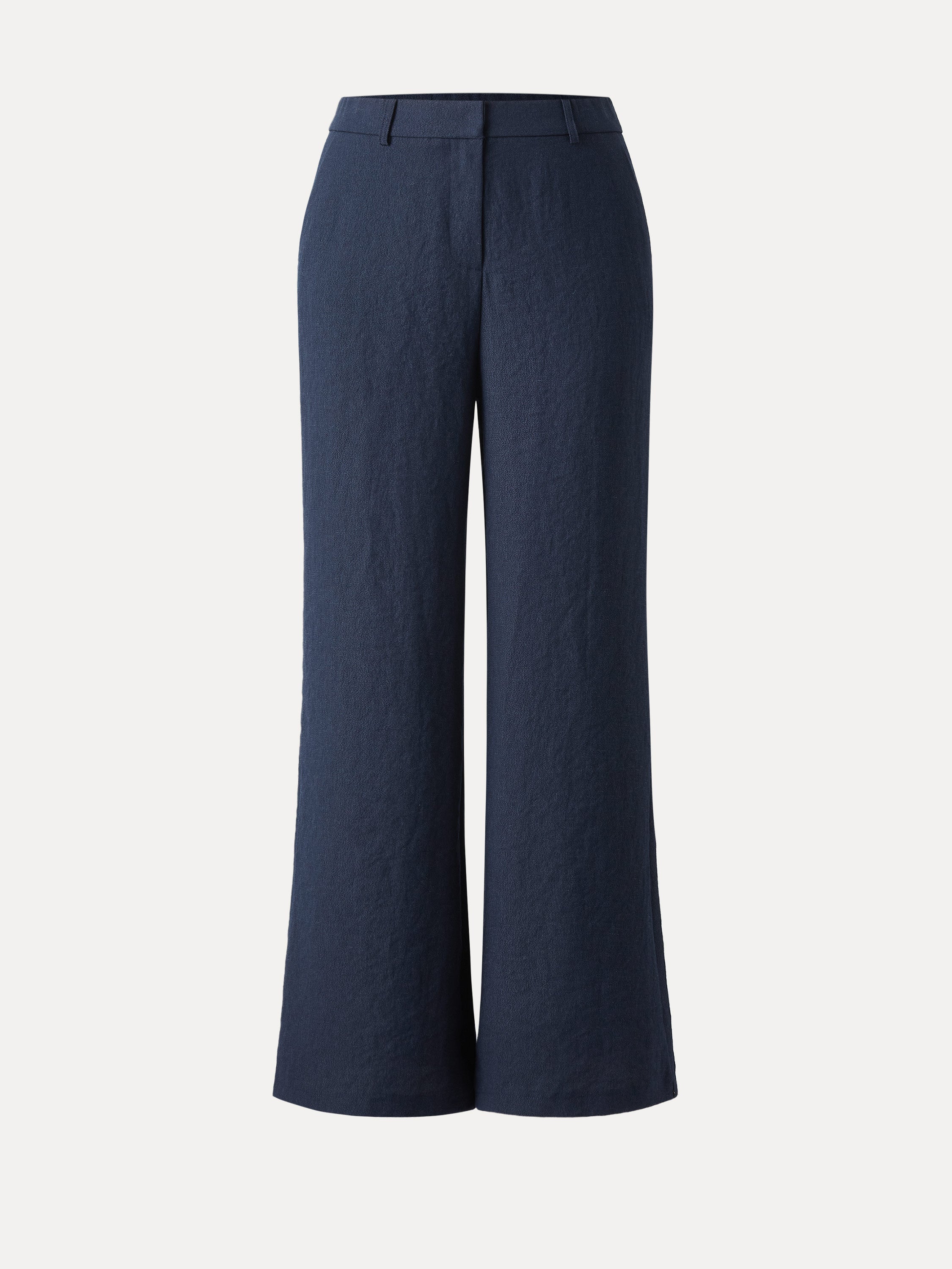 European Linen Mid Rise Flared Pant with Pockets