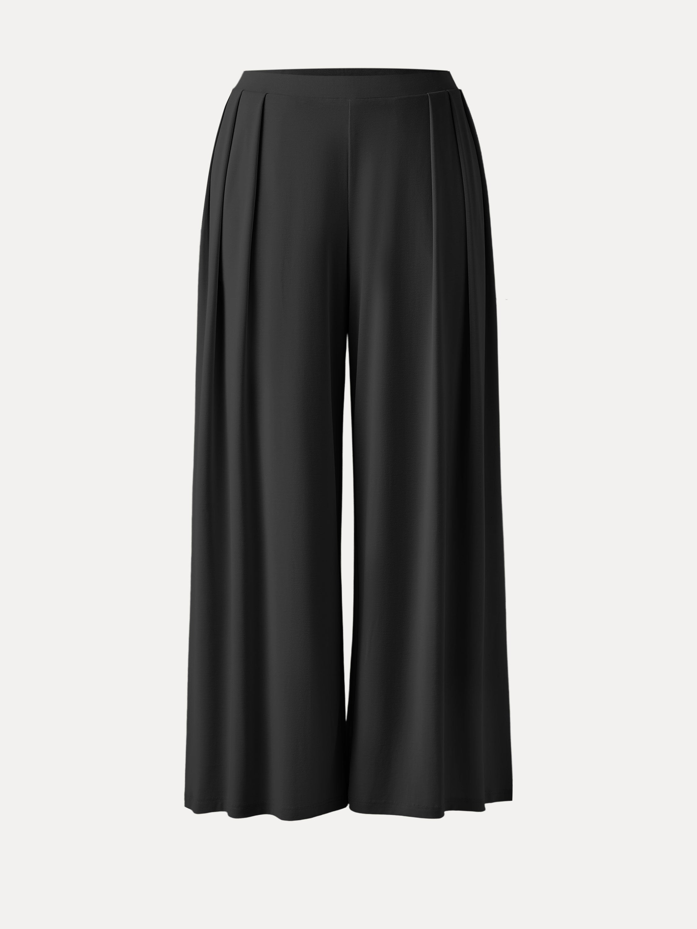 Sandwashed Mid Rise Pleated Wide Leg Palazzo Pants with Pockets