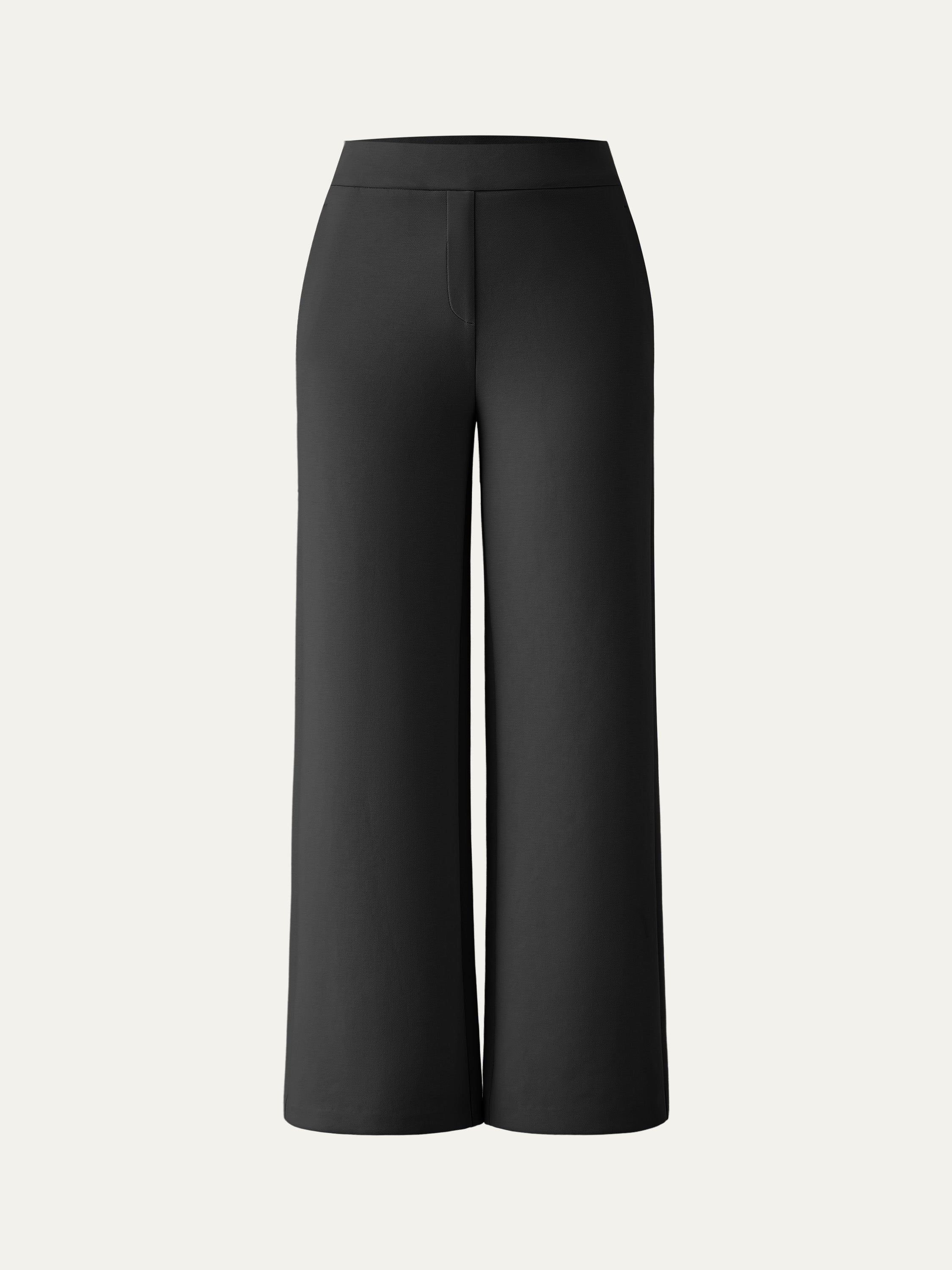 Textured Mid Rise Pull-on Straight Pant with Pockets