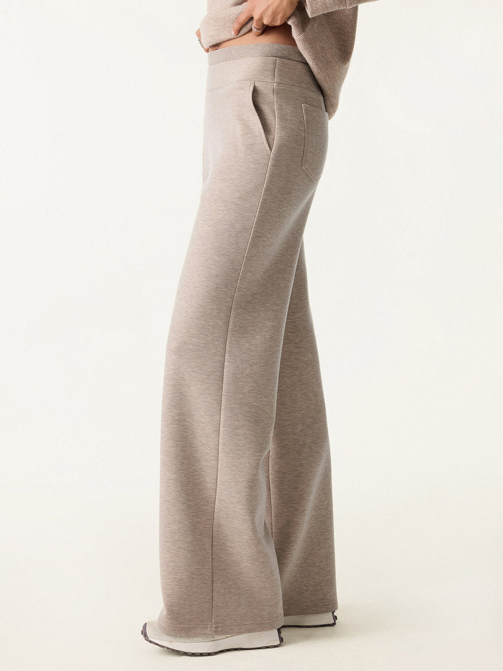 Double Waistband Straight Leg Pants with Pockets