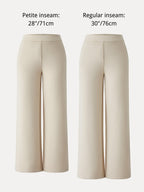 Textured Mid Rise Pull-on Straight Pant with Pockets