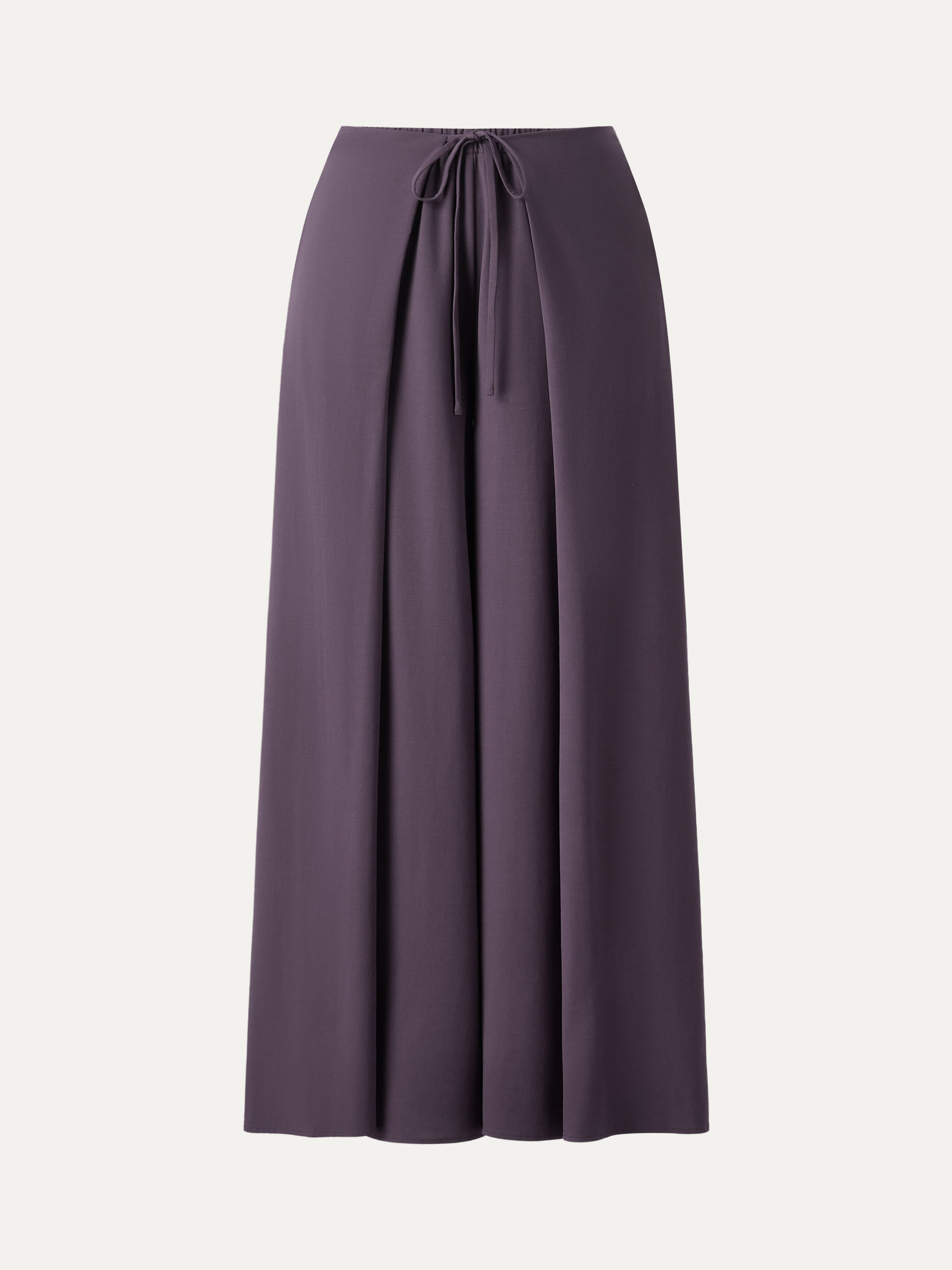 Bamboo Ponte Wrap-tie Palazzo Pants with Pockets
