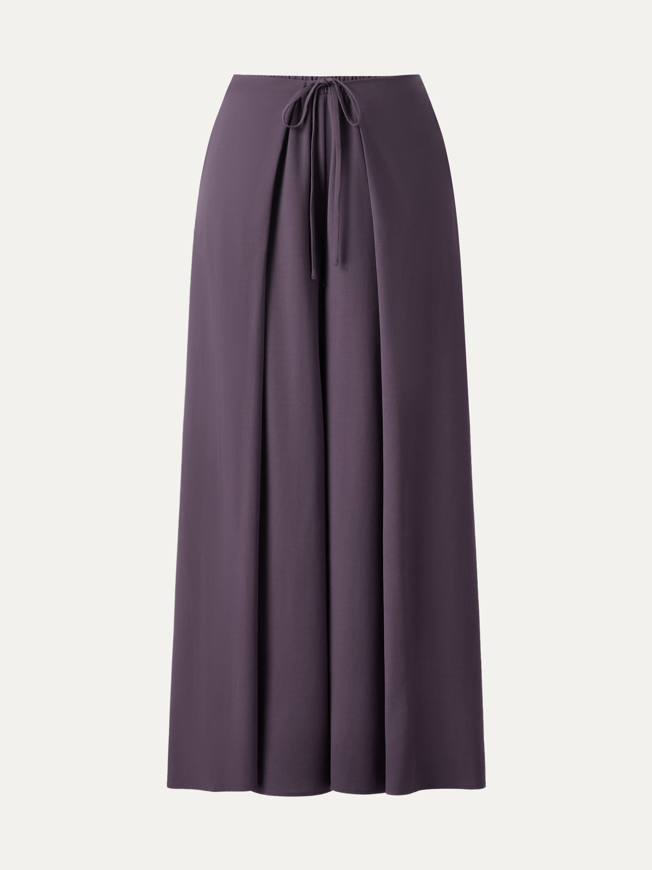 Bamboo Ponte Wrap-tie Palazzo Pants with Pockets