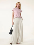 Sandwashed Modal Super Flowy Mid Rise Palazzo Pants with Pockets