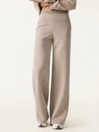 Double Waistband Straight Leg Pants with Pockets