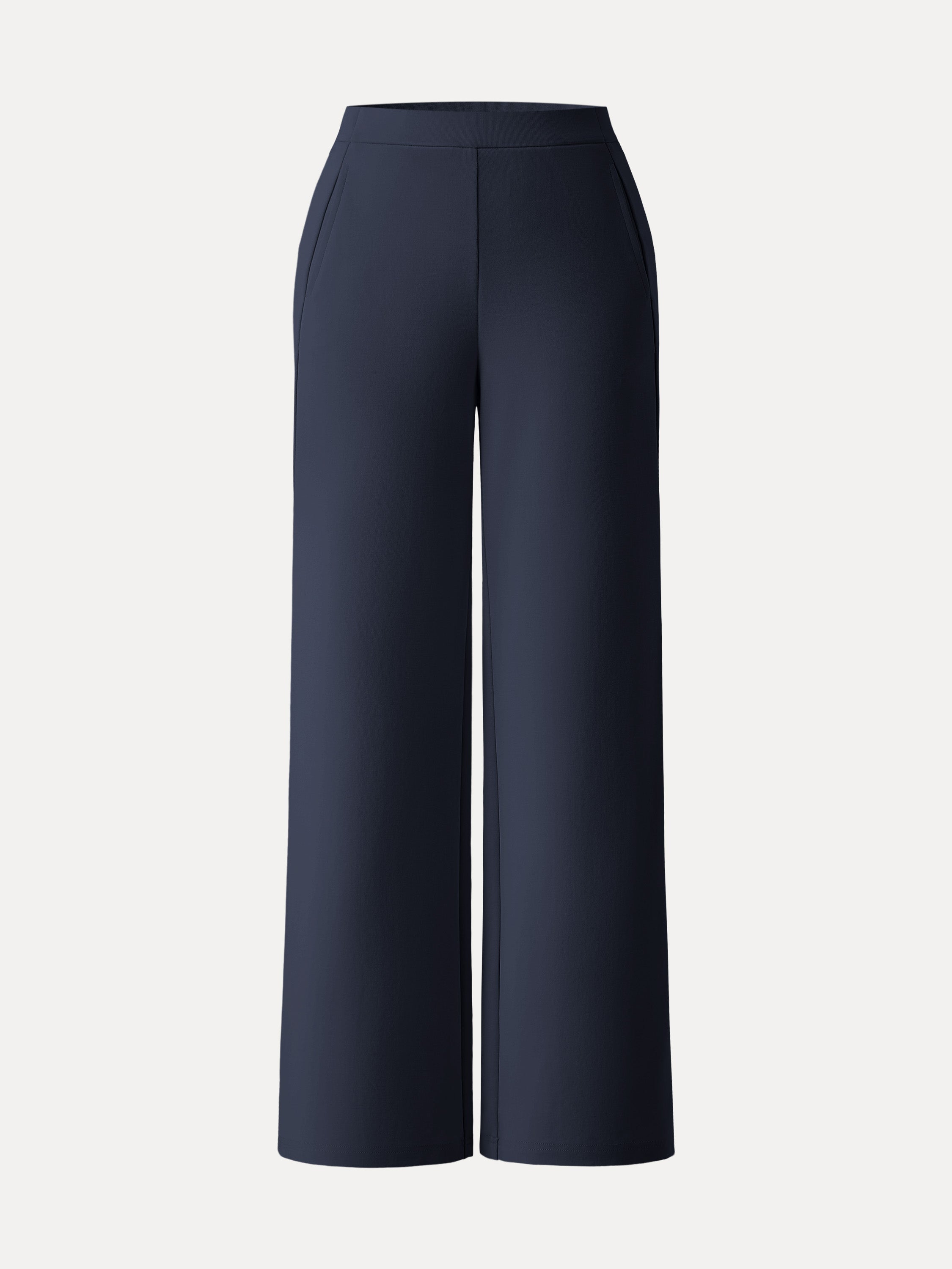 Mid Rise Straight Pull-on Pants with Pockets