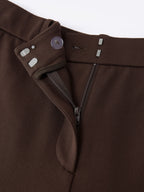 High Rise Wide Leg Trousers with Zippered Pockets