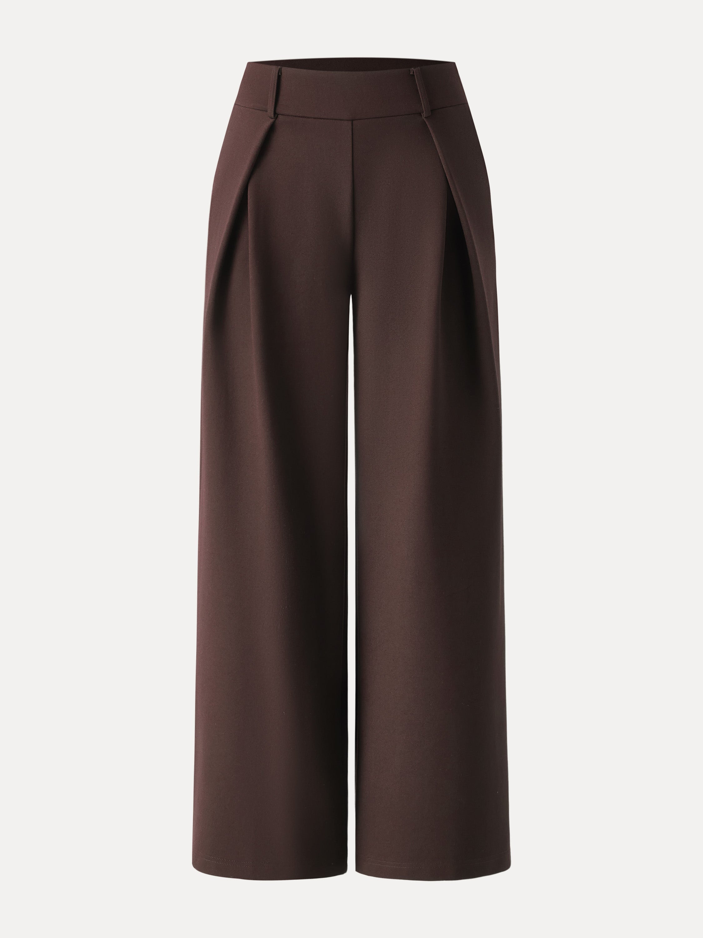 Wrinkle-Resistant Stretchy High Rise Wide Leg Pants with Pockets