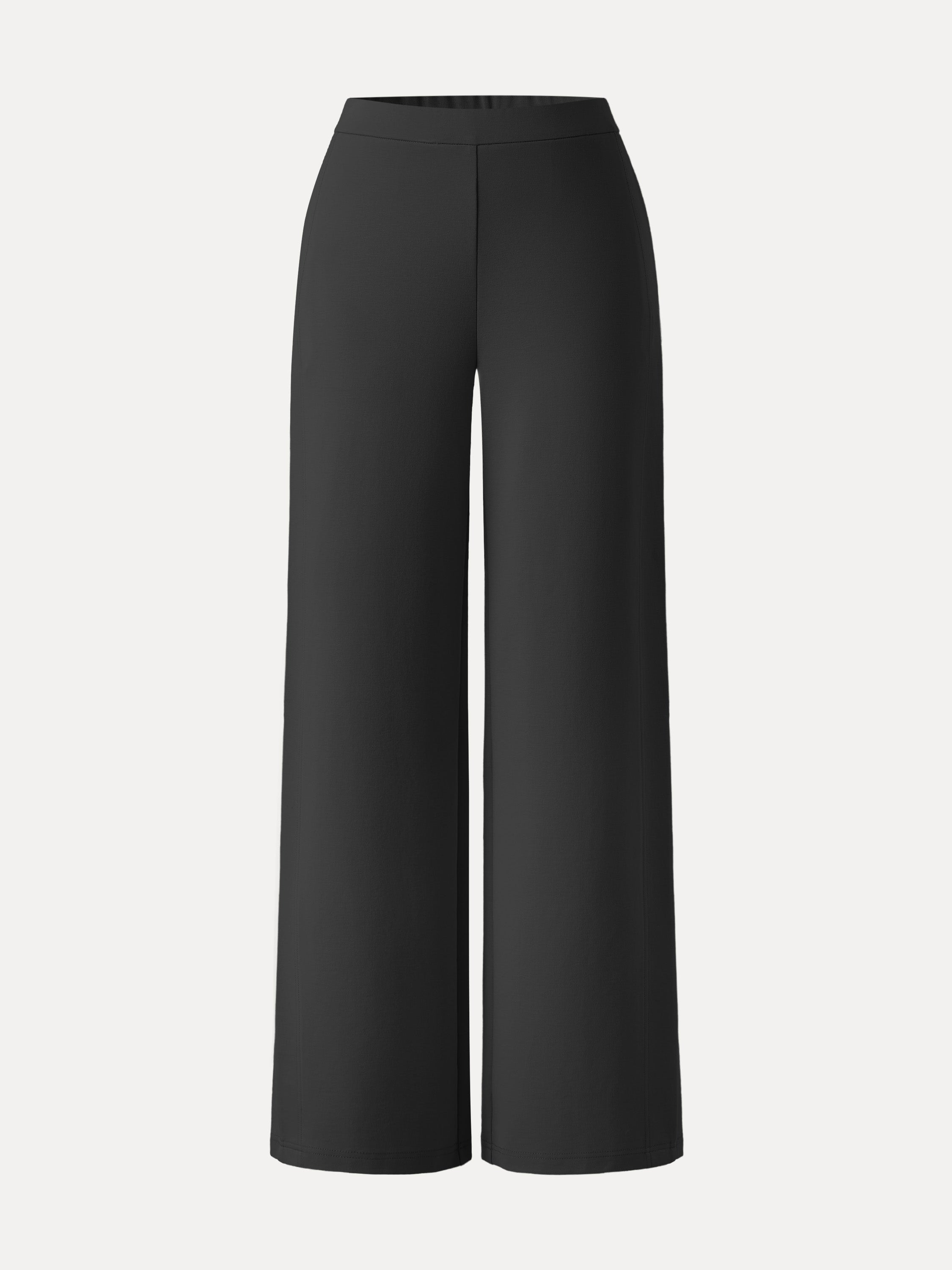 Drapey Mid Rise Wide Leg Pull-on Pants with Pockets