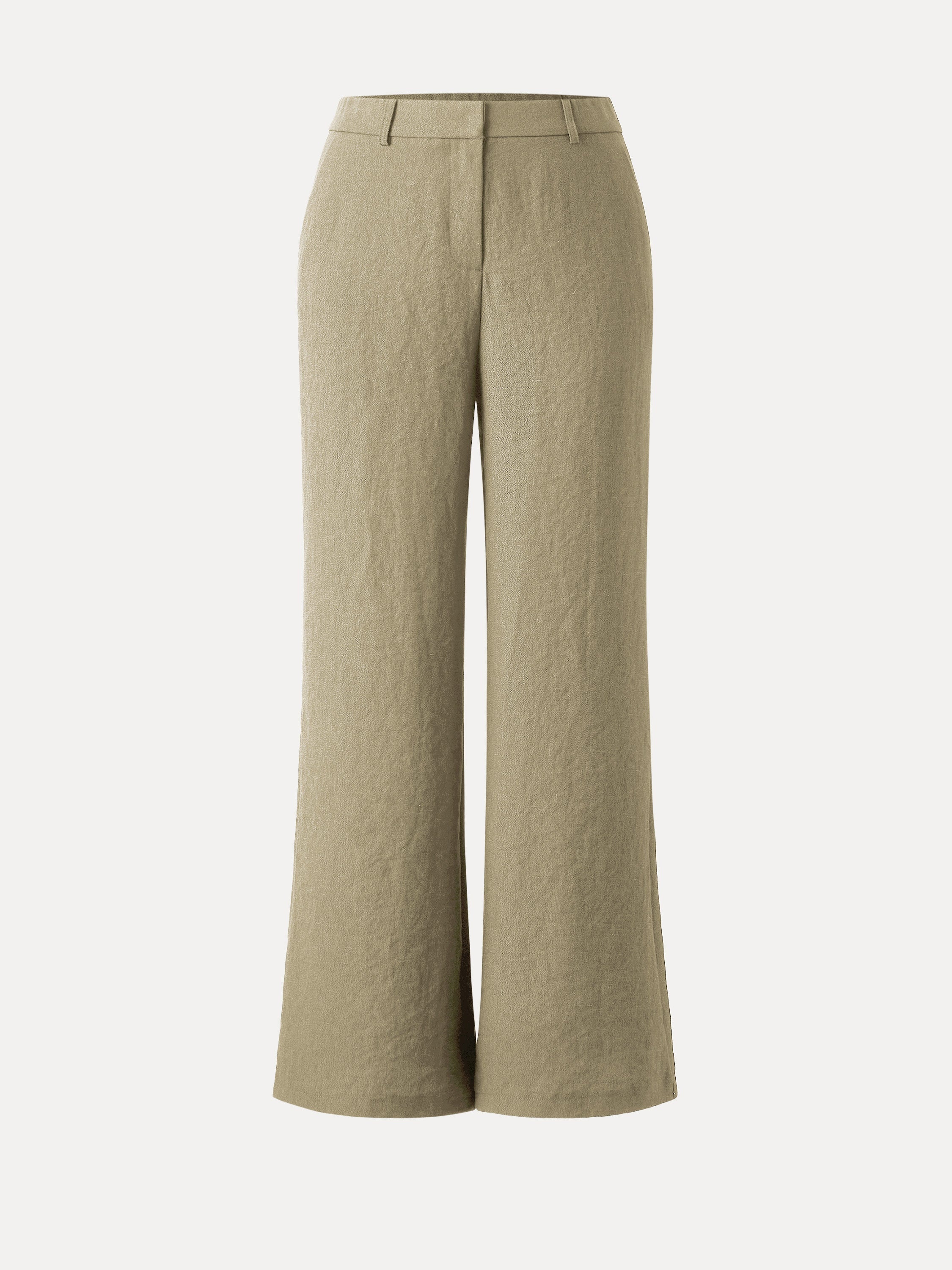 European Linen Mid Rise Flared Pant with Pockets
