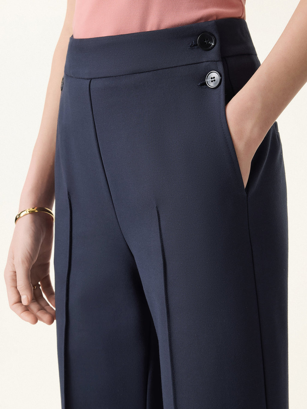 4-Way Stretch A-Line Wide Leg Pull-on Work Pants with Pockets