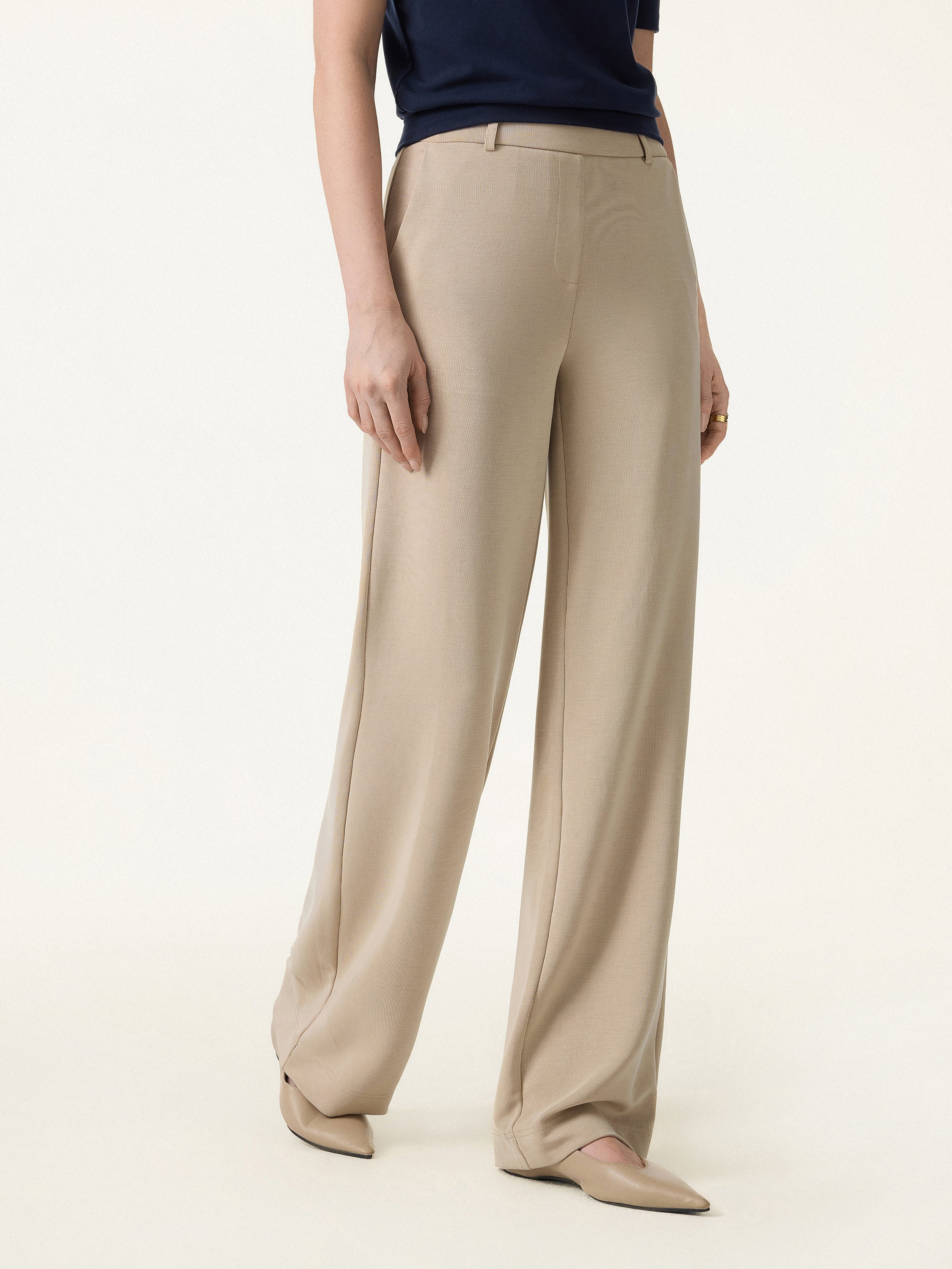 Sandwashed Lyocell Drapey Mid Rise Wide Leg Pull-on Pants