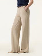 Sandwashed Lyocell Drapey Mid Rise Wide Leg Pull-on Pants