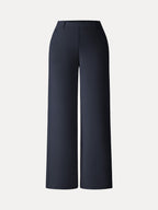 Stretch Cotton Blend Slimming High Rise Wide Leg Pants