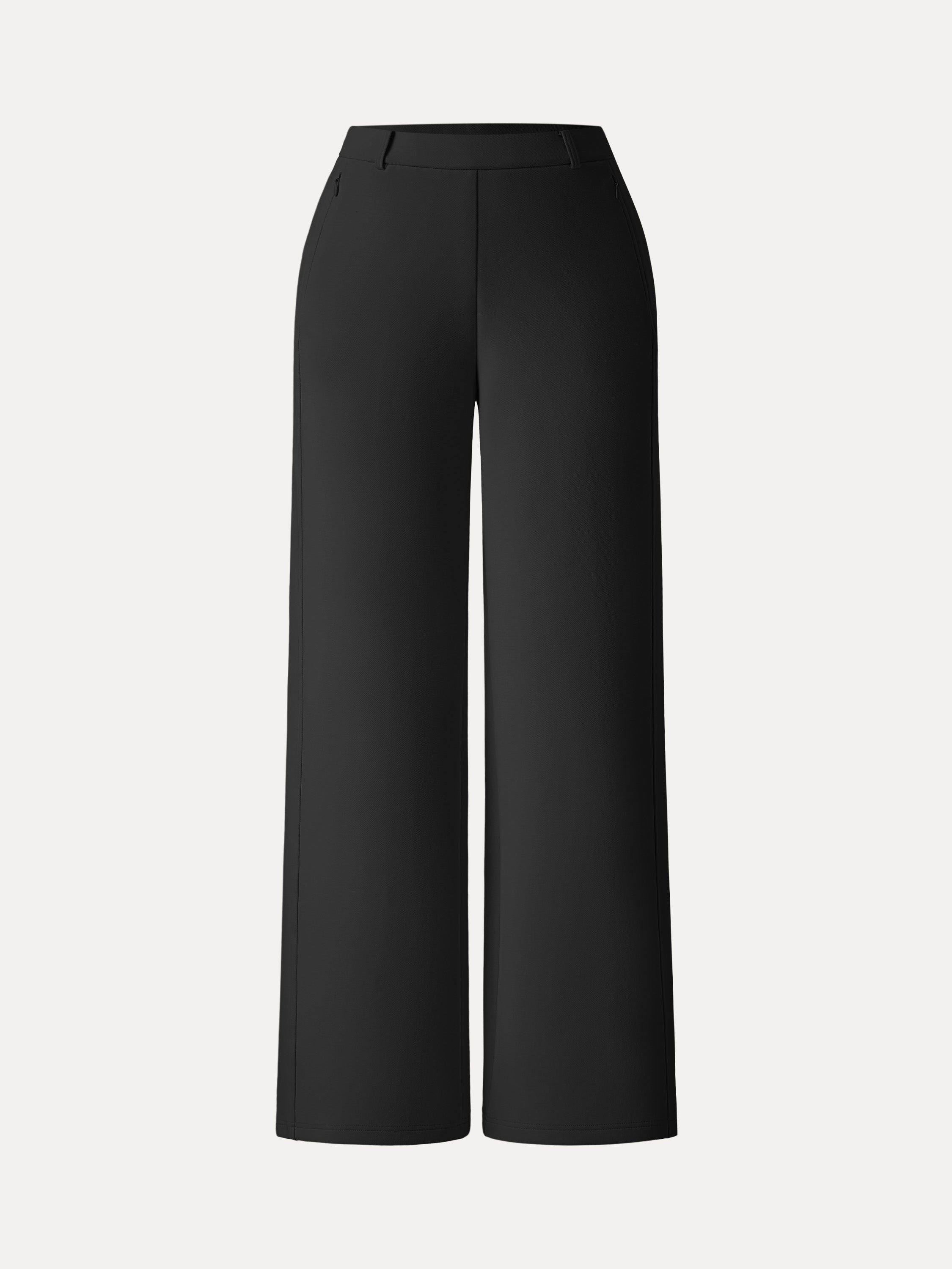 Stretch Cotton Blend Slimming High Rise Wide Leg Pants