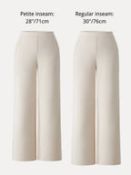 Mid Rise Straight Pull-on Pants with Pockets