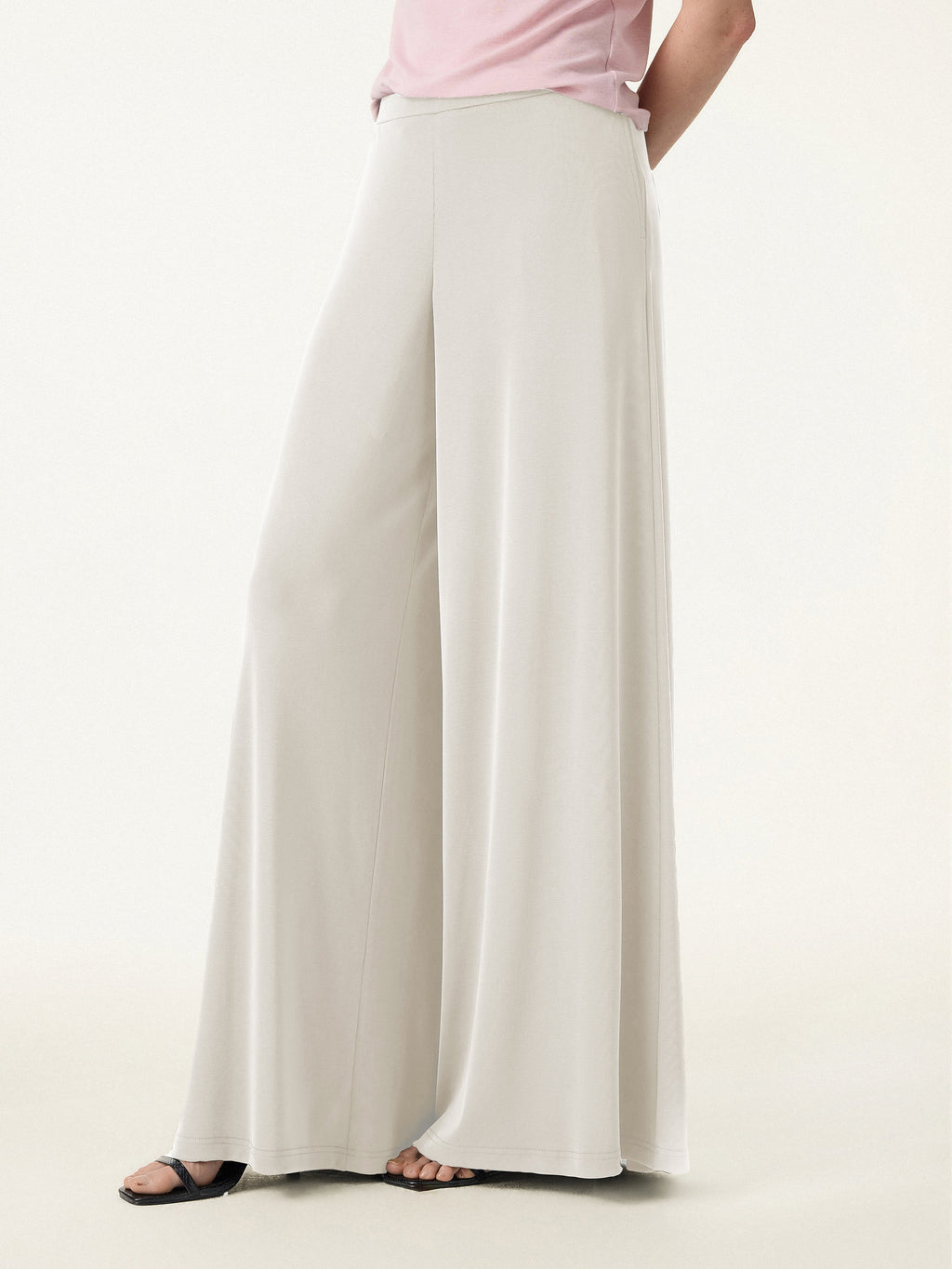 Sandwashed Modal Super Flowy Mid Rise Palazzo Pants with Pockets