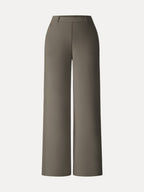 Stretch Cotton Blend Slimming High Rise Wide Leg Pants