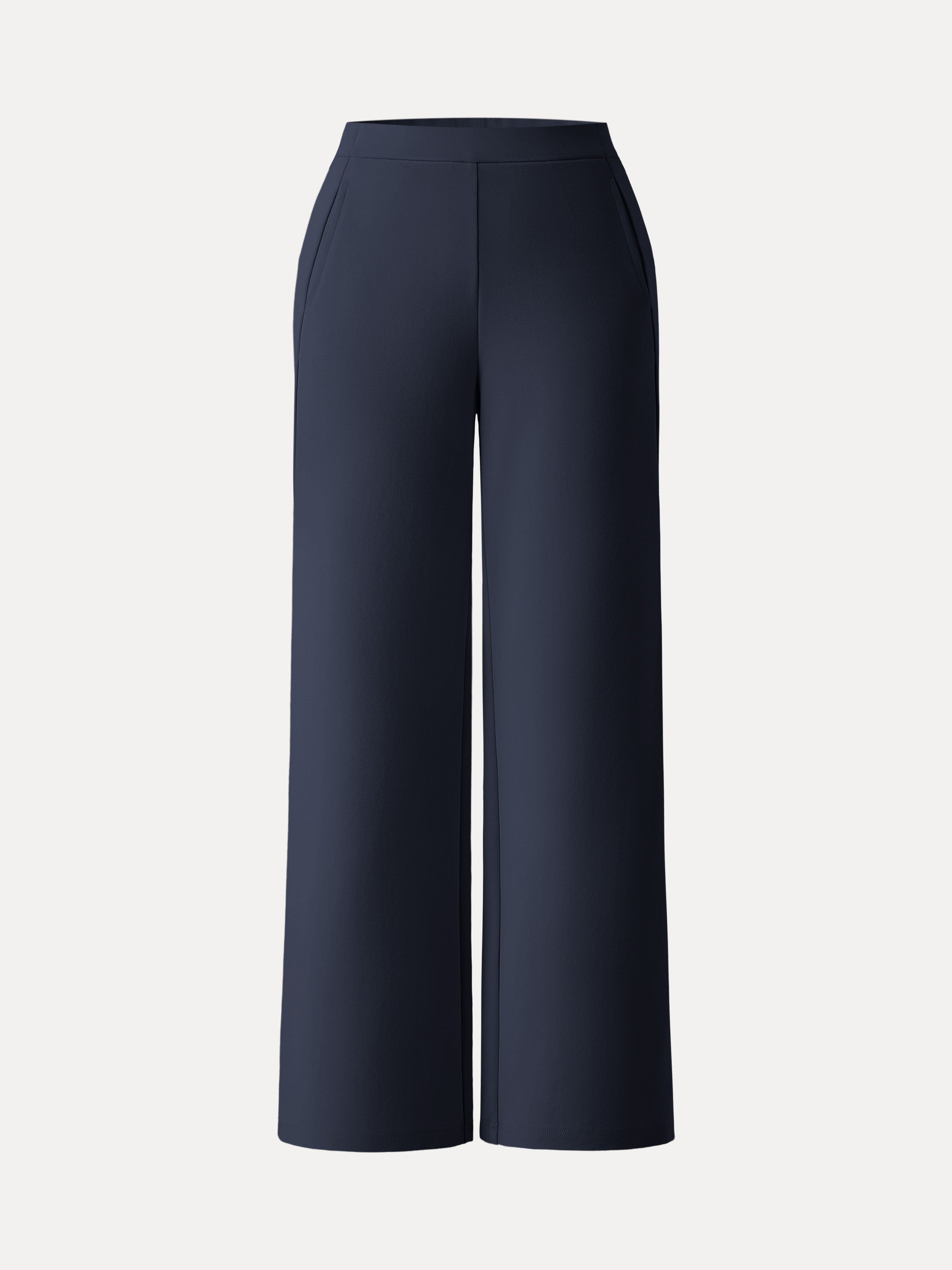 Mid Rise Straight Pull-on Pants with Pockets