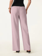 Mid Rise Straight Pull-on Pants with Pockets