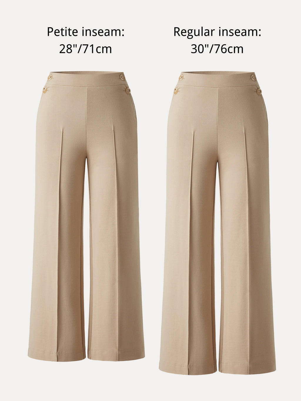 4-Way Stretch A-Line Wide Leg Pull-on Work Pants with Pockets