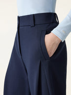 Spring Stretch Cotton High Rise Barrel Leg Pants with Pockets
