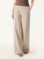 Drapey Mid Rise Wide Leg Pull-on Pants with Pockets
