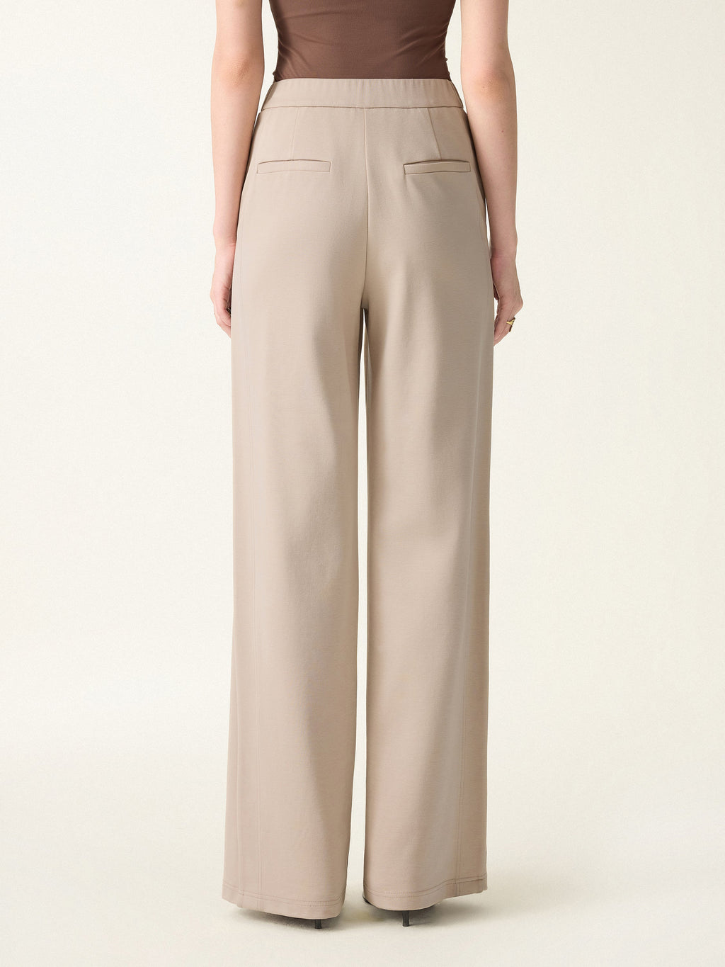 Drapey Mid Rise Wide Leg Pull-on Pants with Pockets