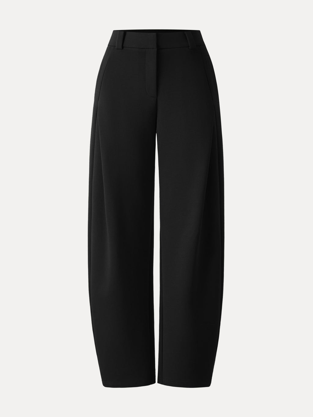 Spring Stretch Cotton High Rise Barrel Leg Pants with Pockets