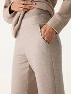 Double Waistband Straight Leg Pants with Pockets