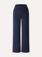 Double Waistband Straight Leg Pants with Pockets