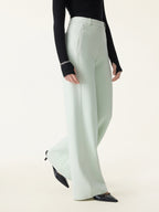 Stretch Cotton Blend Slimming High Rise Wide Leg Pants