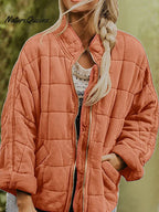 Women's Solid Color Stand Collar Loose Long Sleeve Pocket Cotton Jacket