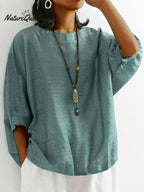 Women Solid Color Loose T-shirt