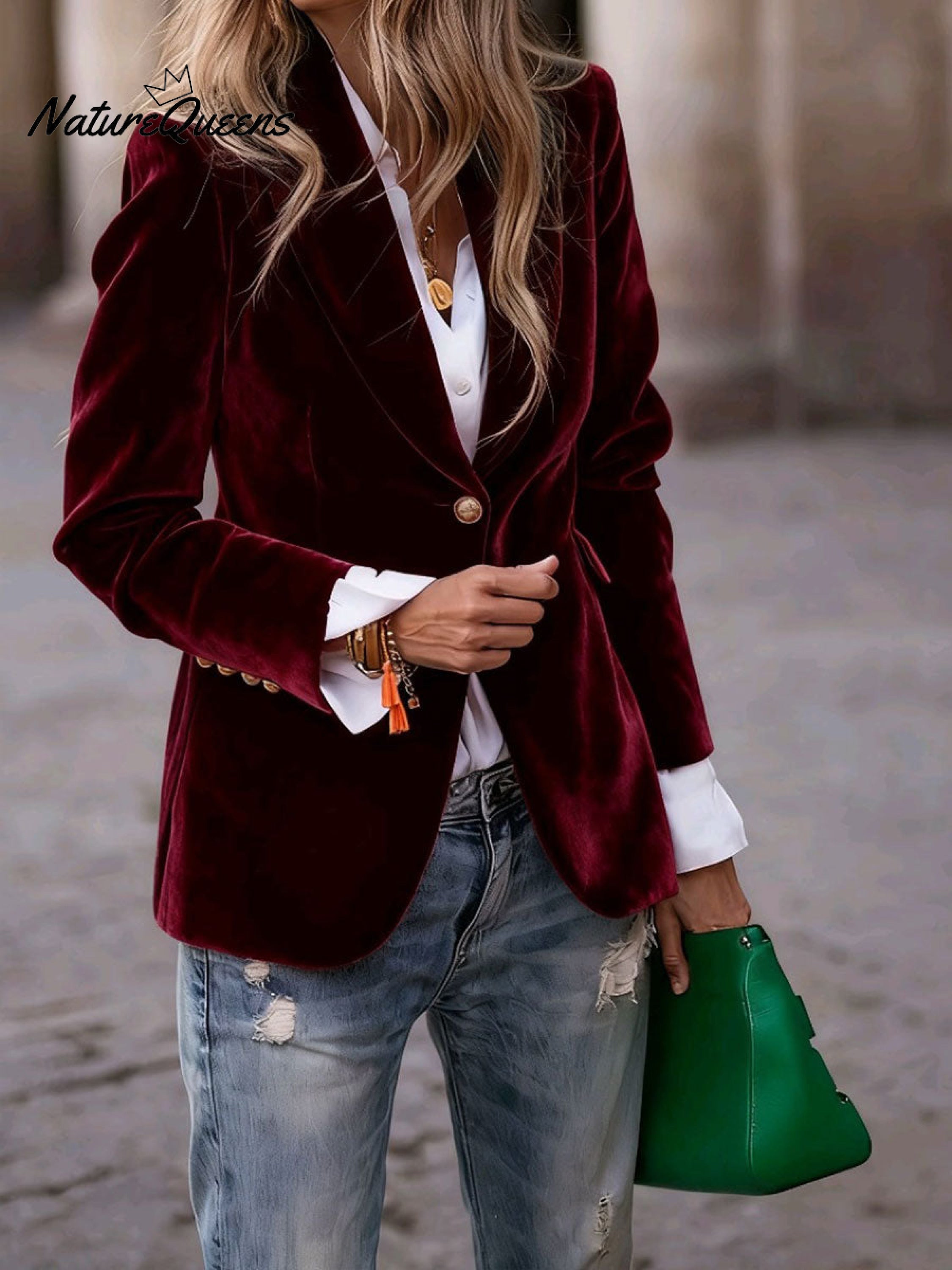 Women's Solid Color Slim Fit Suit Jacket