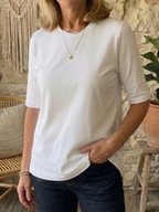 Cozy Minimalist Half-sleeve 100% Cotton T-shirt